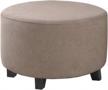 taupe h.versailtex ottoman cover - stretch slipcover for round storage footrest fits 20-23 inch diameter logo