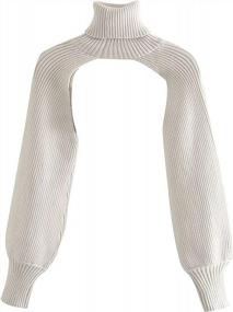 img 3 attached to UANEO Women'S Turtleneck Bolero Shrug - Super Cropped Long Sleeve Sweater For Trendy Layering