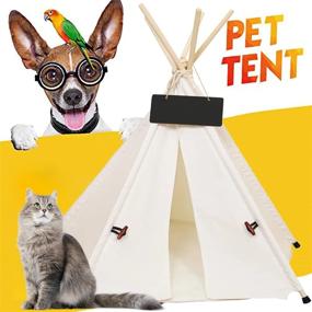 img 2 attached to 🐾 CozyPet Teepee Pet Bed Tent with Plush Cushion - Portable House for Small Dogs and Cats