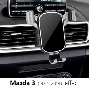 img 3 attached to LUNQIN Car Phone Holder for Mazda 3 (2014-2018) – Large Phone with Case Friendly – Auto Accessories Navigation Bracket – Interior Decoration – Mobile Cell Mirror Phone Mount