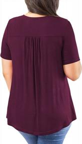 img 1 attached to Stylish Crochet Lace Trim Plus Size Blouses For Summer: VERABENDI Pleated Tunic Tops