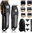 suprent® professional hair clippers for men, hair cutting kit & zero gap t-blade trimmer combo, cordless barber clipper set with led display mens gifts(black) logo