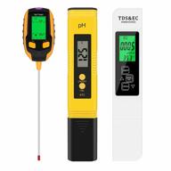 masiken soil moisture meter and hydroponics tester combo, 4-in-1 soil ph tester, high accuracy pen type ph meter ± 2% readout accuracy 3-in-1 tds ec temperature meter, ro system, eco-box meter (3) logo