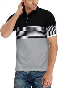 img 2 attached to YTD Stylish Men'S Polo Shirts With Slim Fit And Trendy Contrast Color Stitching And Stripe Design