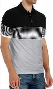 img 3 attached to YTD Stylish Men'S Polo Shirts With Slim Fit And Trendy Contrast Color Stitching And Stripe Design