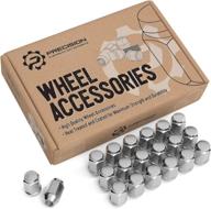 🔩 high-quality 20pcs silver bulge lug nuts - perfect fit with metric 12x1.5 threads - easy to install with 19mm or 3/4 inch hex socket - 1.4 inch length - reliable conical cone taper acorn seat closed end логотип