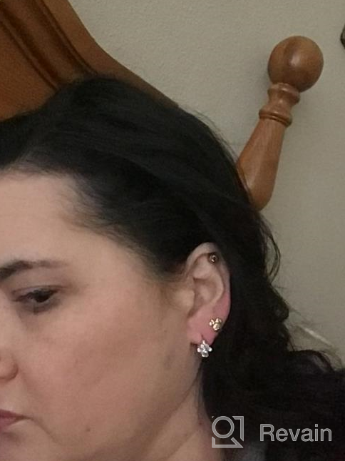 img 1 attached to Stylish And Hypoallergenic Sterling Silver Cubic Zirconia Earrings With Adorable Dog And Cat Paw Designs review by Udders Sharma