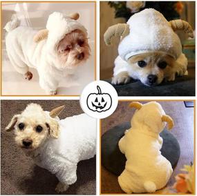 img 1 attached to AOFITEE Cute Cartoon Sheep Rabbit Shape Pet Costume for Halloween and Christmas, Winter 🐰 Warm Fleece Hooded Coat for Small Dogs, Puppy Jacket for Cold Weather, Soft Comfy Jumpsuit Pajamas