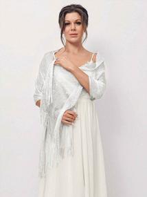 img 1 attached to Women'S Evening Shawls And Wraps With Rhinestone Buckle & Fringe For Dresses, Shrugs & Weddings