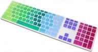 силиконовый чехол для клавиатуры proelife для apple imac mb110ll/b--a1243 с цифровой клавиатурой, проводной, usb, ультратонкий, полноразмерный, радужный логотип