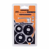 7-piece sungator hole saw kit with arbor and allen key - perfect for wood, plastic, pvc and drywall logo