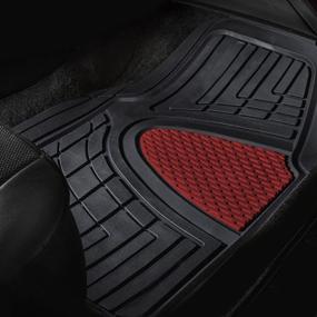 img 1 attached to 🚗 FH GROUP Car Seat Covers & Premium Tall Channel Rubber Trimmable Floor Mats with FH3001 Snake Pattern Silicone Steering Wheel Cover - Universal Fit for Trucks, SUVs, and Vans (Burgundy/Black) F11311