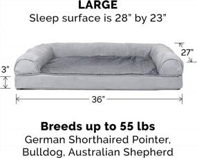 img 2 attached to 🐶 Furhaven Large Gray Plush & Suede Sofa-Style Dog Bed Replacement Cover
