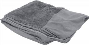img 4 attached to 🐶 Furhaven Large Gray Plush & Suede Sofa-Style Dog Bed Replacement Cover