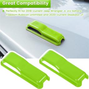 img 3 attached to Enhance Your Jeep's Exterior with Green Engine Hood Hinge Cover Trim for 2018-2022 Wrangler JL JLU Sahara Rubicon & Gladiator JT