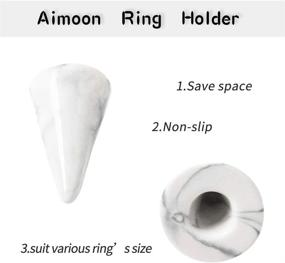 img 3 attached to Airmoon Ceramic Ring Holder Tower For Jewelry,Jewelry Ring Holder Cone Shaped Display Stand For Engagement Or Wedding Rings (Blue Marble)