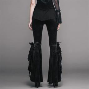 img 2 attached to Gothic Women'S Bell-Bottomed Trumpet Trousers For Casual & Stage Performance