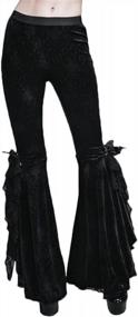 img 4 attached to Gothic Women'S Bell-Bottomed Trumpet Trousers For Casual & Stage Performance