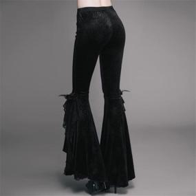 img 3 attached to Gothic Women'S Bell-Bottomed Trumpet Trousers For Casual & Stage Performance