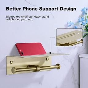 img 2 attached to Efficient And Stylish: TRUSTMI Dual Roll Toilet Paper Holder With Phone Shelf And Rust-Proof Stainless Steel Build