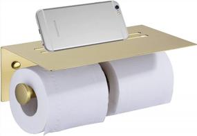 img 4 attached to Efficient And Stylish: TRUSTMI Dual Roll Toilet Paper Holder With Phone Shelf And Rust-Proof Stainless Steel Build