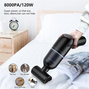 img 1 attached to 🧹 High-performance Handheld Car Vacuum Cleaner - 8000Pa Suction Power, 120W Motor, Ideal for Car and Household Cleaning, Effective Dust Removal