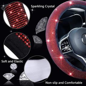 img 2 attached to Achiou Sparkling Rhinestones Breathable Comfortable Interior Accessories