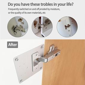 img 2 attached to Salipt Cabinet Hinge Repair Plate With Hole Stainless Steel Hinge Repair Plate Easy Installation Hinges Plate Kit For Wooden Kitchen Cabinet Door,Furniture,Shelves