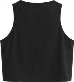 img 3 attached to Sleeveless Round Neck Crop Tank Top Shirt For Women'S Casual And Workout By SweatyRocks