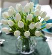 realistic 30pcs white tulip artificial flowers - perfect for wedding, easter and spring decorations, 14" tall logo