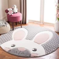 🐇 safavieh carousel kids collection 3' x 3' round pink/grey crk168p bunny ear nursery playroom area rug - non-shedding and perfect seo логотип