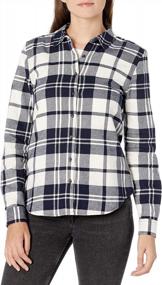 img 4 attached to Stay Cozy With Goodthreads Women'S Brushed Flannel Drop-Shoulder Shirt