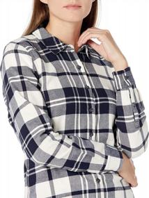 img 2 attached to Stay Cozy With Goodthreads Women'S Brushed Flannel Drop-Shoulder Shirt