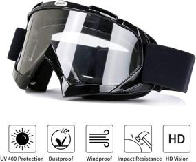 img 2 attached to High-Performance Motorcycle Goggles: Clear Lens ATV Dirt Bike Motocross UTV MX OTG Offroad Riding Goggles – Anti-UV, Dustproof, Anti-Fog, Ideal for Racing and Skiing