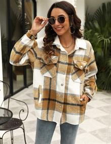 img 1 attached to Uaneo Womens Casual Button Shackets (Khaki M) - Stylish Coats, Jackets & Vests for Women