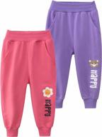2-pack hileelang kids chino cargo & fleece sweatpants - boys & girls casual jogger pants logo