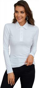 img 3 attached to WOSALBA Women'S Fall Polo Shirts - Versatile Lapel Collared V-Neck Options With Long And Short Sleeves