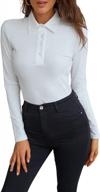 wosalba women's fall polo shirts - versatile lapel collared v-neck options with long and short sleeves logo