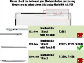 img 3 attached to MacBook Air 13-дюймовый чехол M1 A2337 / A1932 / A2179 22018-2022 Se7Enline Шелковистая искусственная кожа с твердой обложкой Защитный чехол для переноски с чехлом для клавиатуры, черный