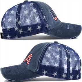 img 2 attached to Men'S USA American Flag Baseball Cap Embroidered Polo Style Military Army Hat By LOKIDVE