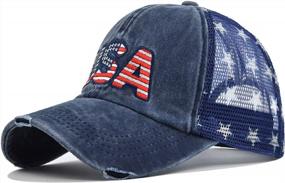 img 4 attached to Men'S USA American Flag Baseball Cap Embroidered Polo Style Military Army Hat By LOKIDVE