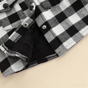 img 1 attached to Adorable Plaid Hoodie Shirt with Pockets for Toddler Boys - Stylish Button Down Long Sleeve Jacket for Fall