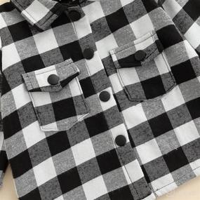 img 2 attached to Adorable Plaid Hoodie Shirt with Pockets for Toddler Boys - Stylish Button Down Long Sleeve Jacket for Fall