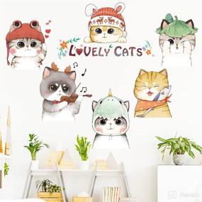 img 1 attached to BuerHomie Cute Kitten Wall Stickers: Anime Nursery Wall Art, Baby Wall Murals, Kids Bedroom Decor DIY, Poster Wall Art for Birthday Party Decoration and Wall Décor