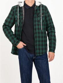 img 2 attached to ZENTHACE Men'S Plaid Flannel Shirt Jacket With Hood And Quilted Lining