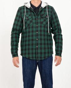 img 1 attached to ZENTHACE Men'S Plaid Flannel Shirt Jacket With Hood And Quilted Lining