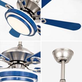 img 3 attached to Modern Blue LED Ceiling Fan With Chandelier - Gdrasuya10 HarBin-Star 52 Inch, 5 Blades, Remote Control, 3 Speeds, 3 Color Dimmable