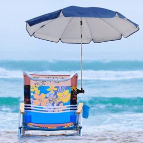 img 3 attached to Stay Cool And Protected Anywhere With AMMSUN Chair Umbrella: Portable Clamp For Beach Chair, Patio Chair, Sport Chair, And More - UPF 50+ Navy Blue