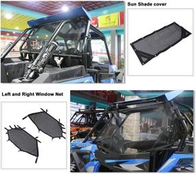 img 2 attached to 🔳 Gdcreestar Black Mesh Window Net/RZR Shade Nets/Roll Cage Mesh Guard for Polaris RZR 570/800/900/1000 (RZR-S & XP Series Included)