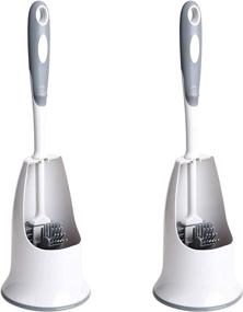 img 4 attached to 🚽 Toilet Brush and Holder Set: 2 Pack for Bathroom Toilet Bowl